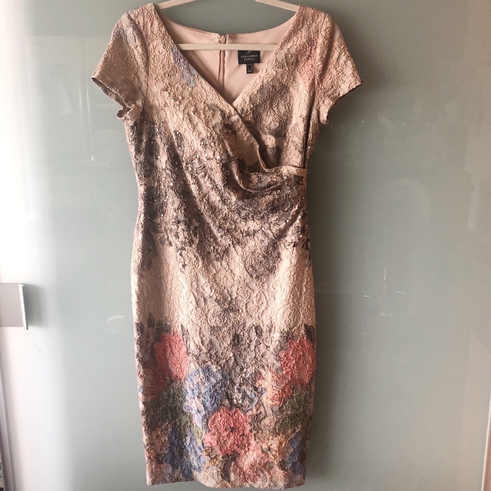 Adrianna Papell Floral Detailed Dress